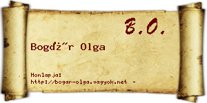 Bogár Olga névjegykártya