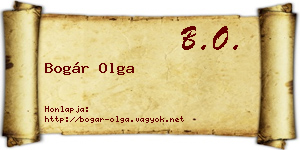 Bogár Olga névjegykártya