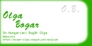 olga bogar business card
